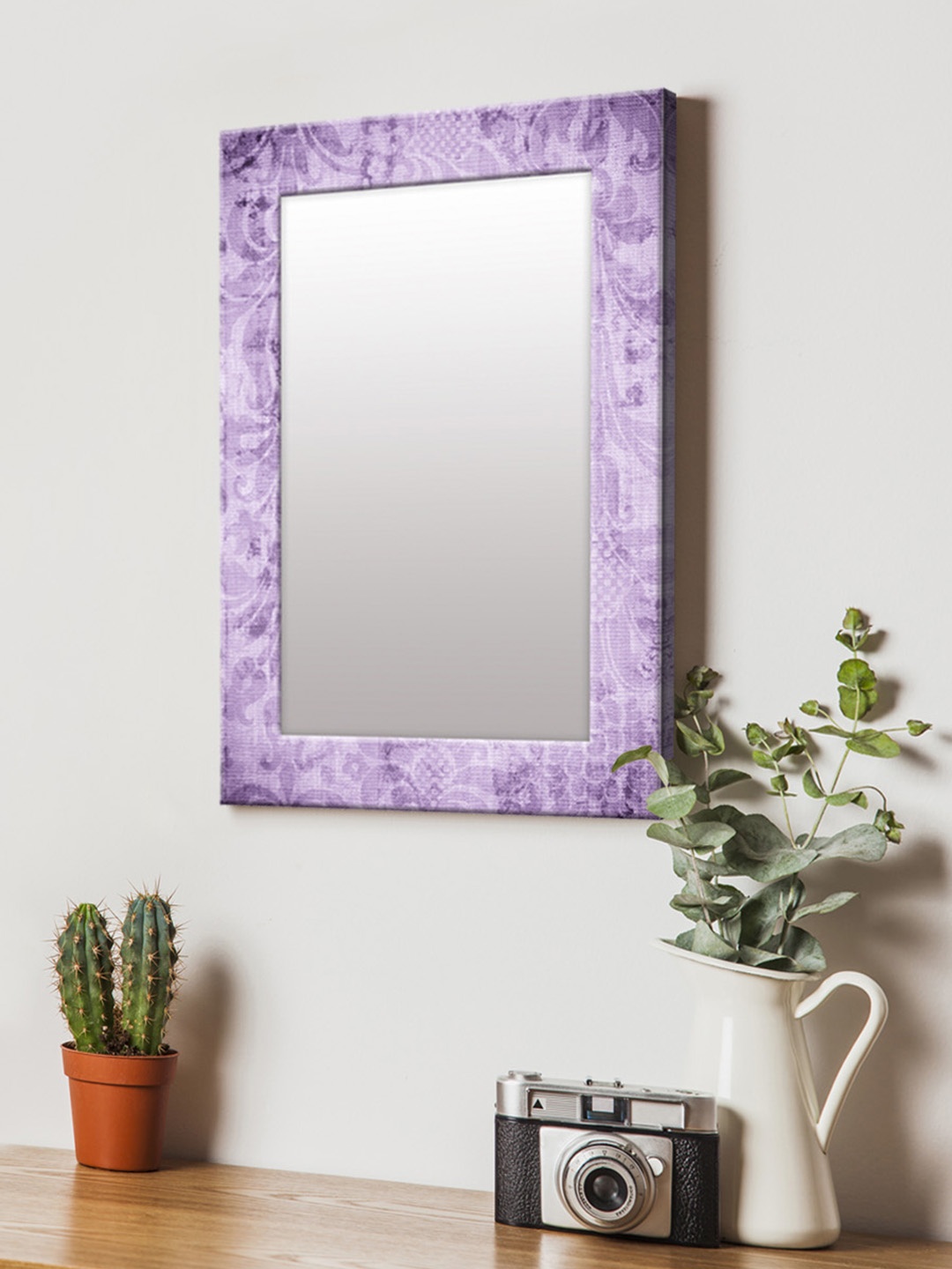

999Store Violet Printed MDF Wall Mirror