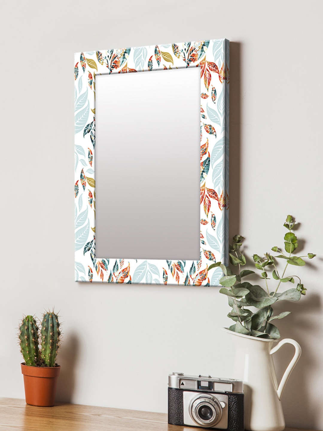

999Store White Printed MDF Wall Mirror