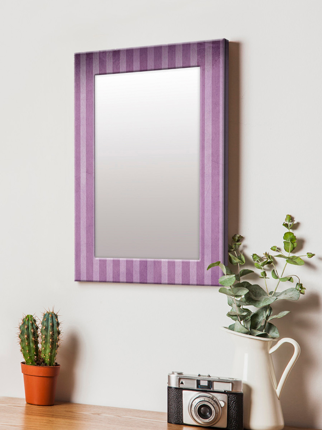 

999Store Purple Printed MDF Wall Mirror
