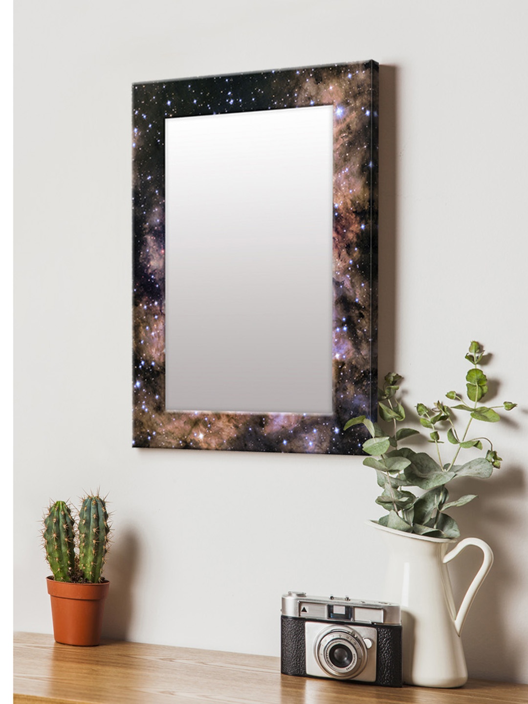 

999Store Brown & Black Printed MDF Wall Mirror
