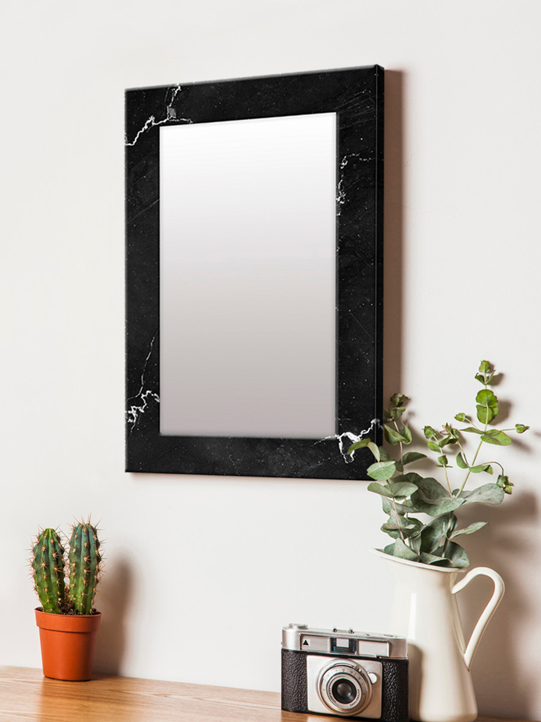

999Store Black Printed MDF Wall Mirror