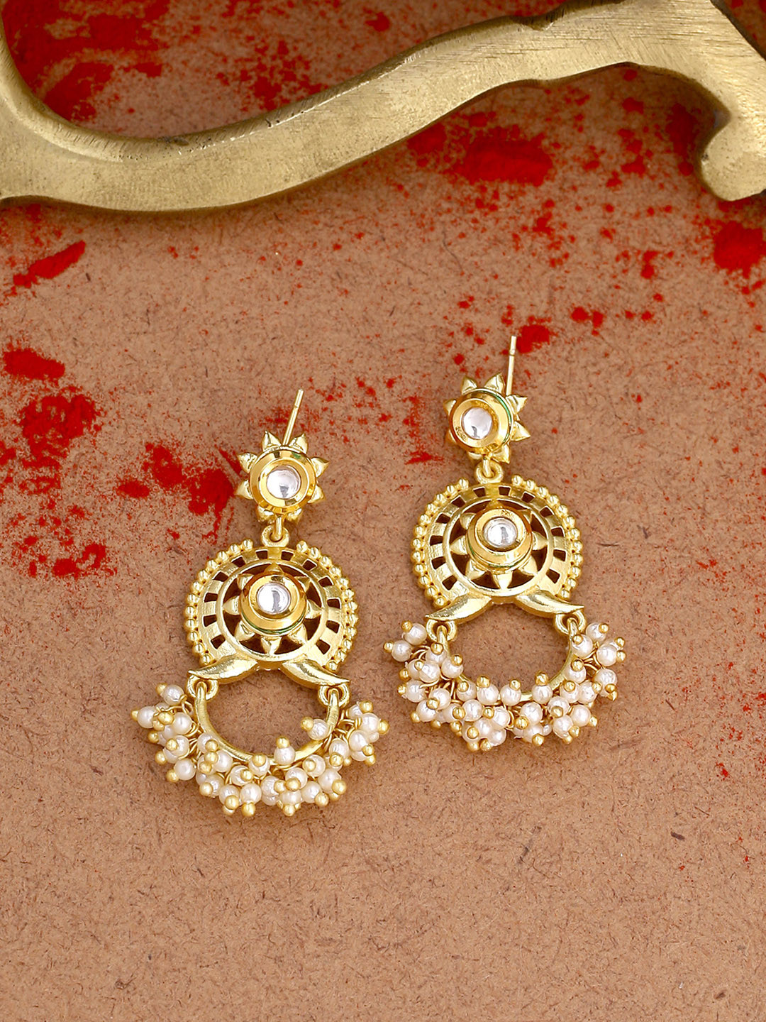 

Voylla Gold-Toned Classic Drop Earrings