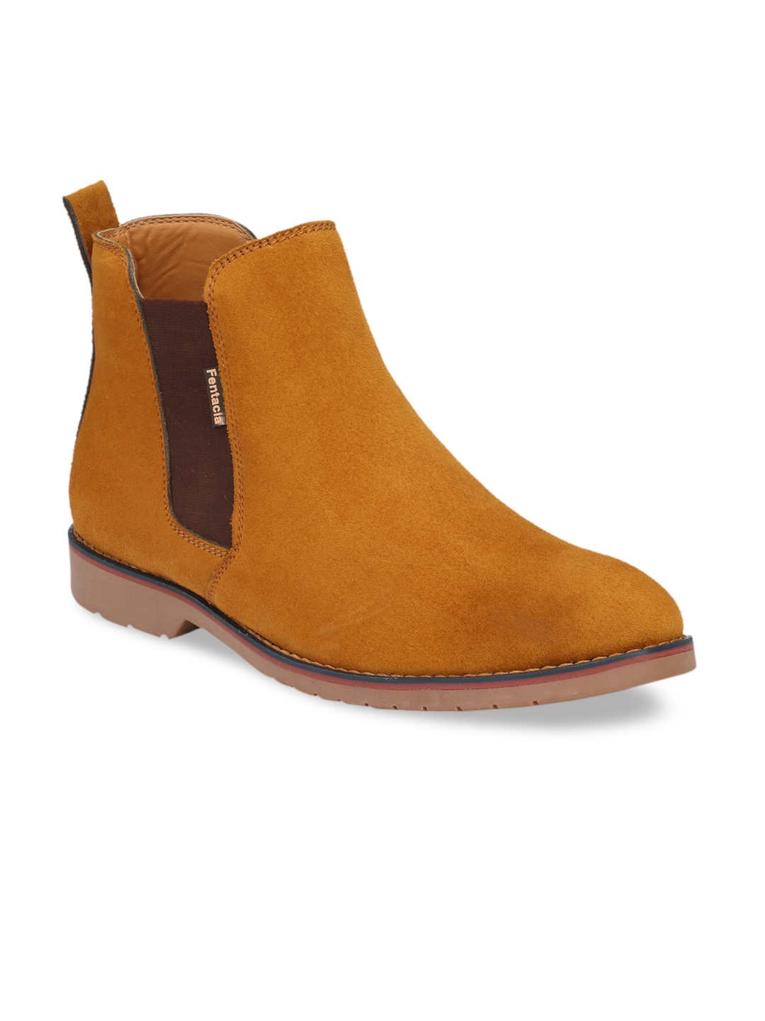 

Fentacia Men Tan Brown Flat Boots