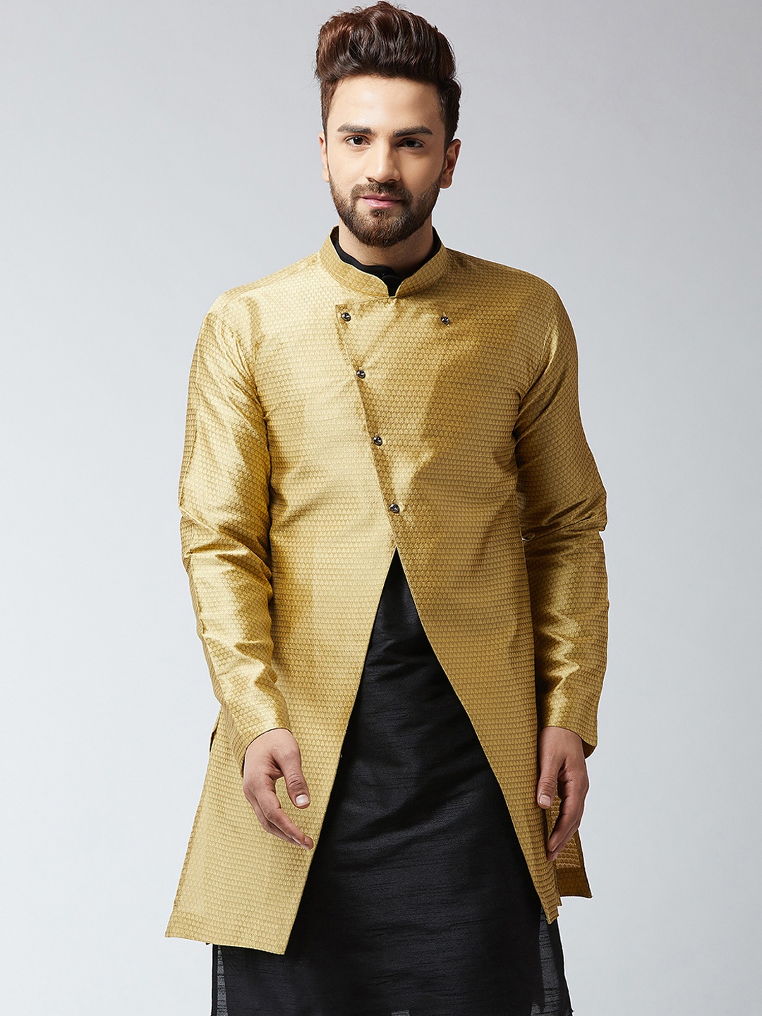 

Sojanya Men Gold-Toned Self Designed Sherwani Jacket