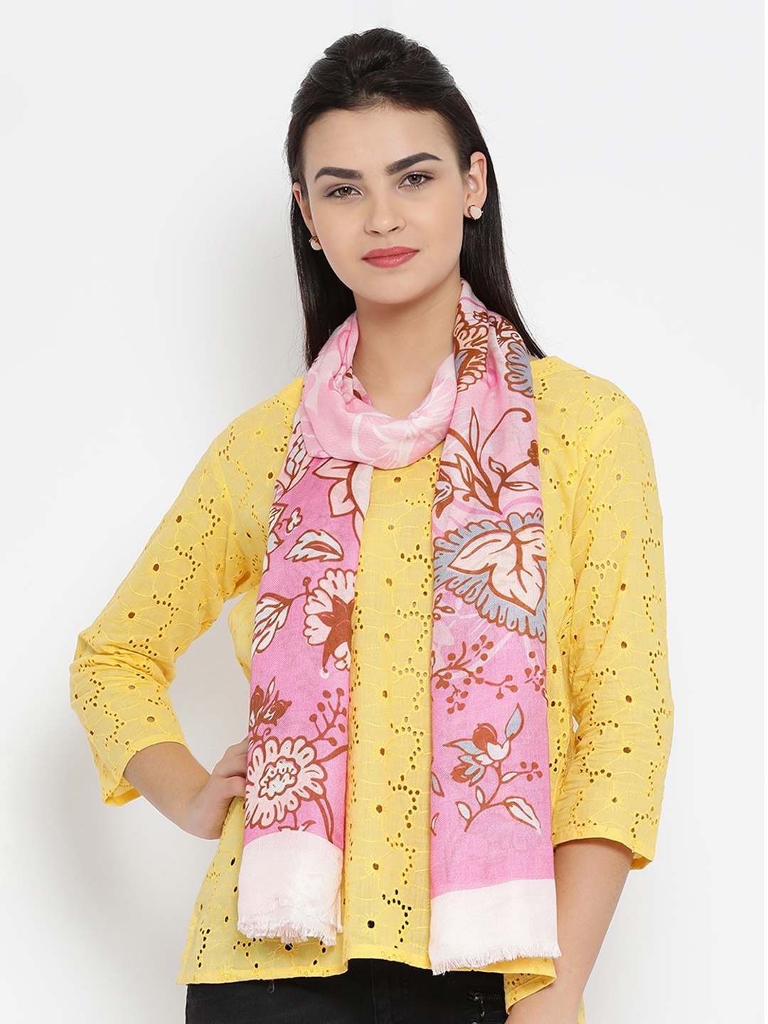 

SHINGORA Women Pink Printed Stole