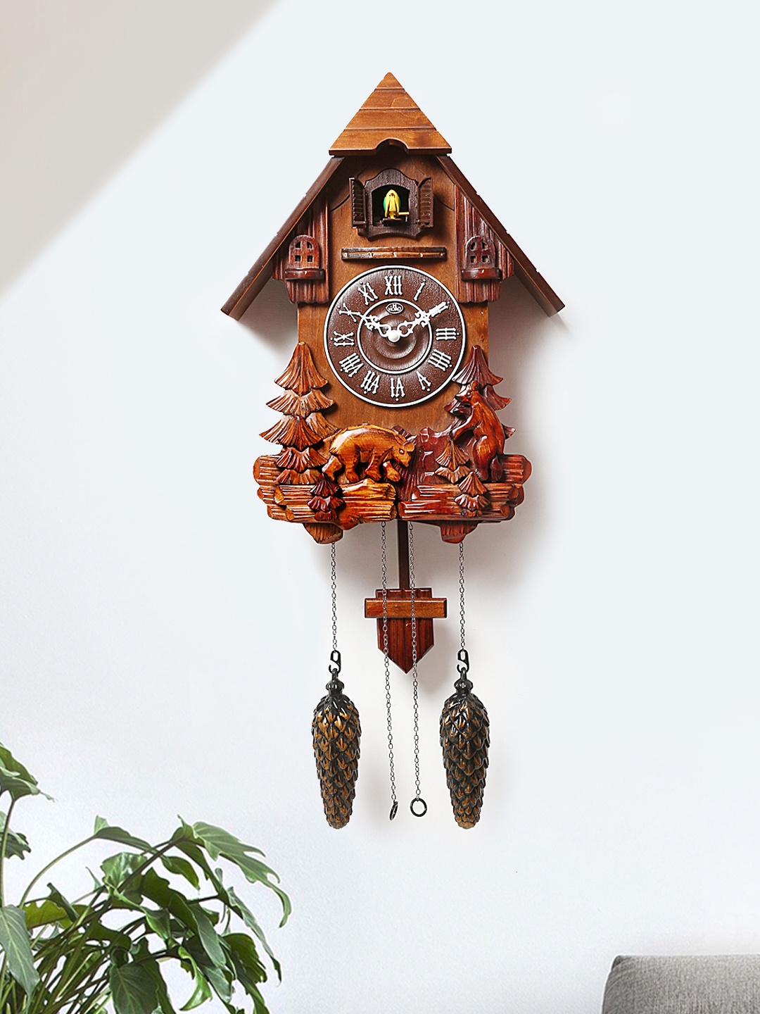 

Horo Brown Handcrafted Geometric Solid Analogue Wall Clock