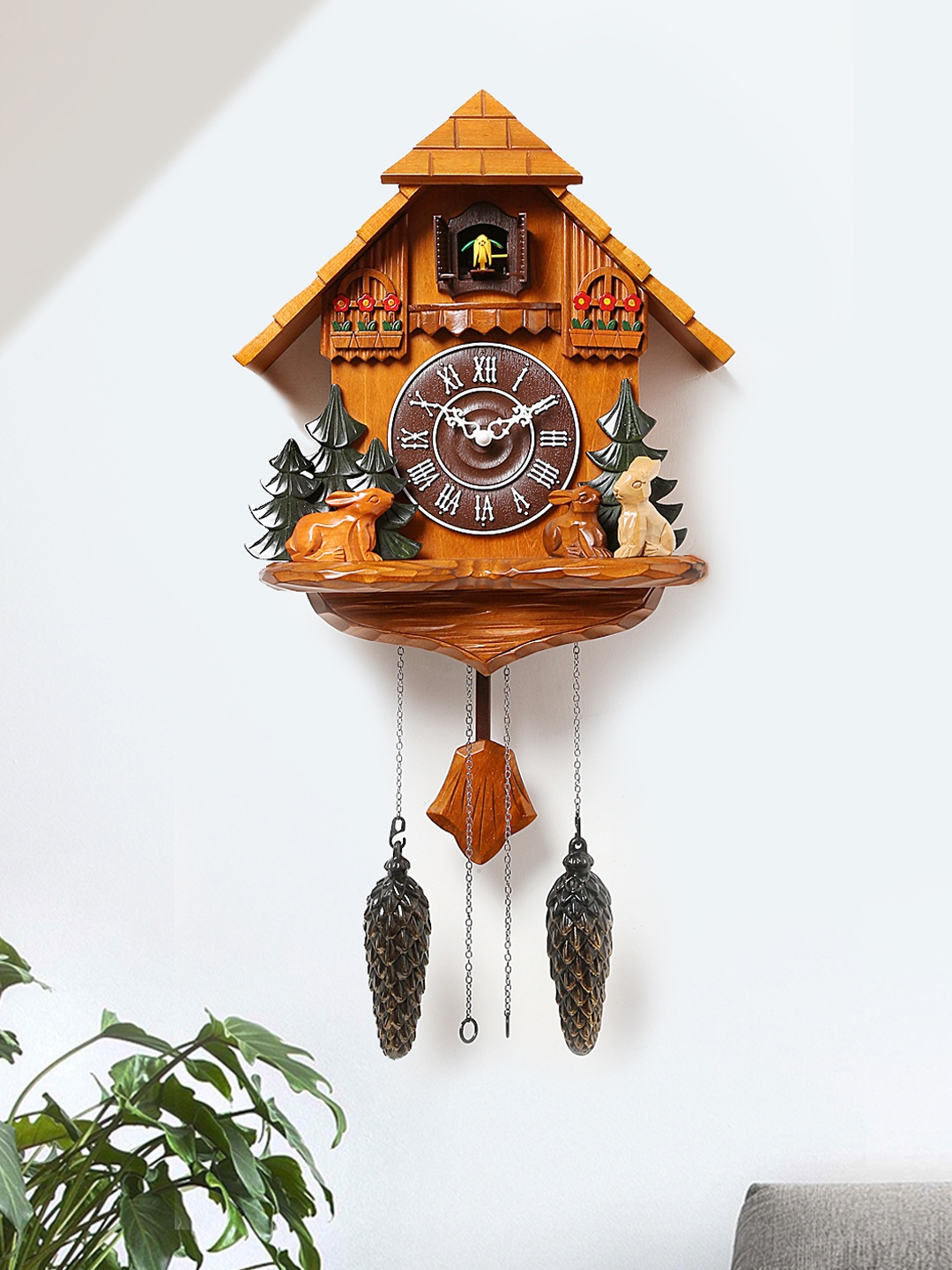 

Horo Brown Handcrafted Geometric Solid Analogue Wall Clock