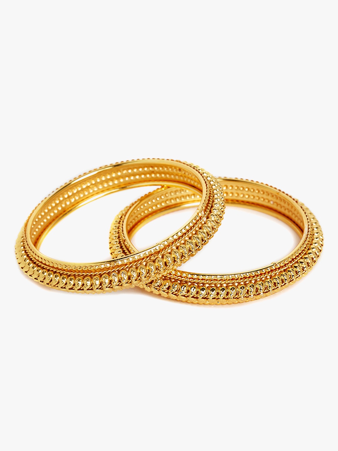 PANASH Women Set Of 2 Gold-Plated Bangles