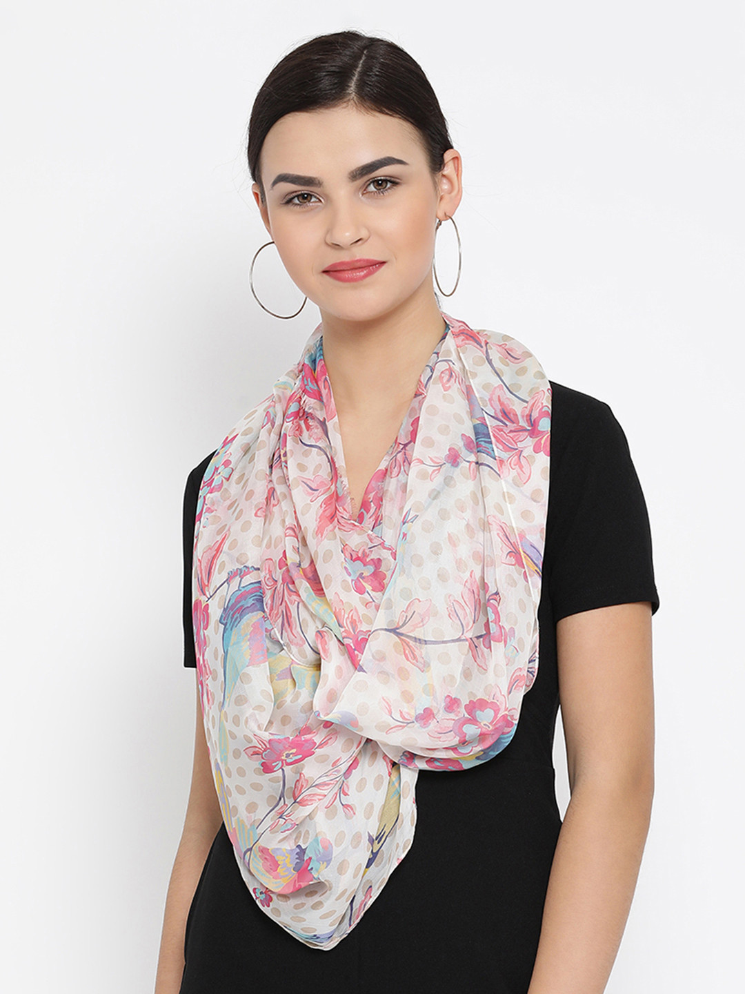 

SHINGORA Women Off-White Printed Stole
