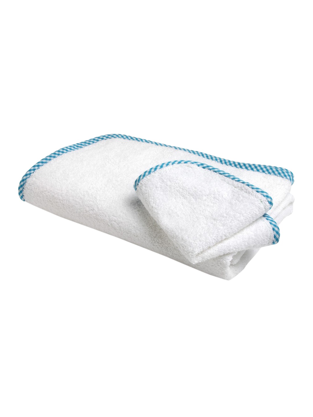 THE BABY ATELIER Kids White Bath Towel With Wash Cloth