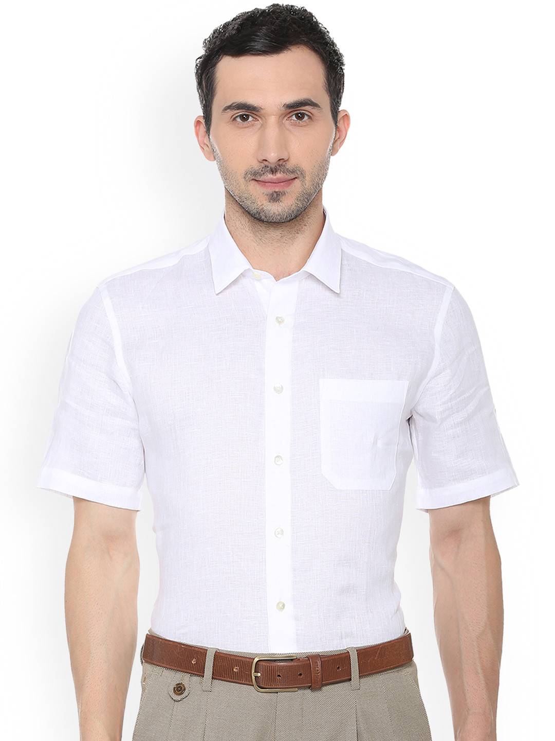 

Louis Philippe Men White Slim Fit Solid Formal Shirt