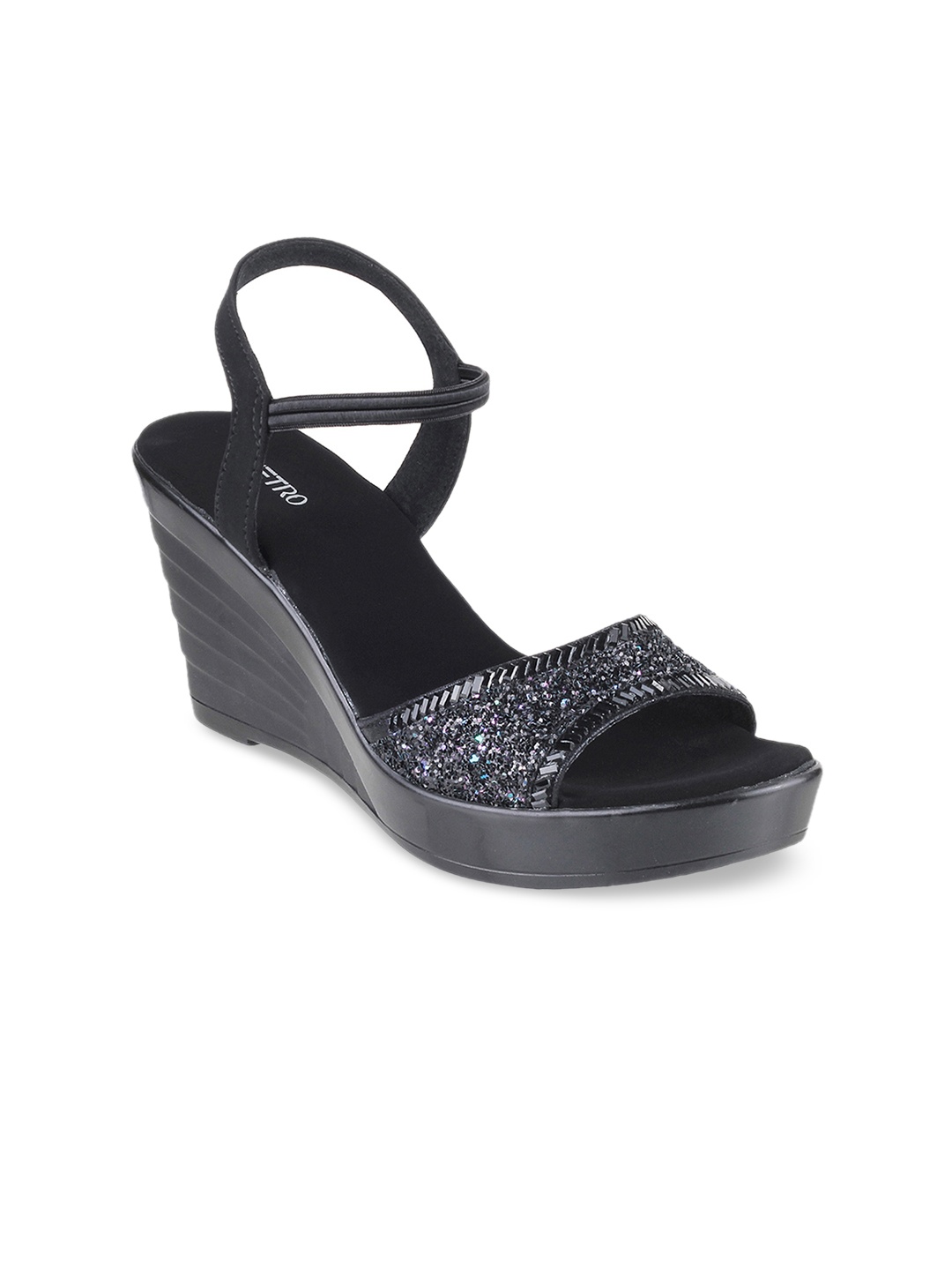 Metro Women Black Solid Heels