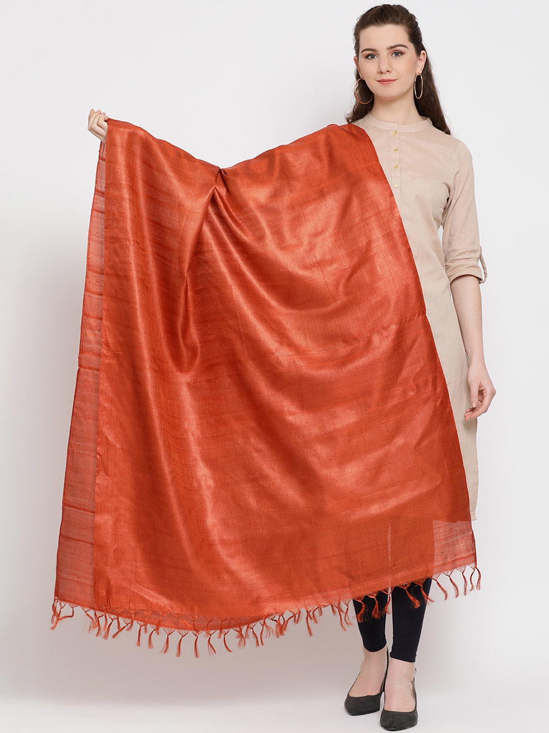 

SHINGORA Orange Solid Antimicrobial Dupatta