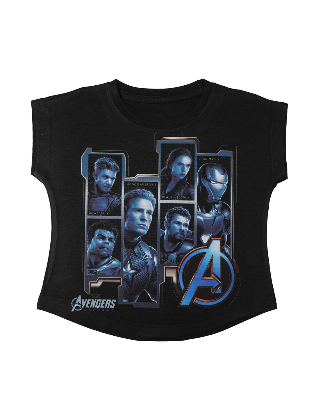 

Marvel by Wear Your Mind Girls Black Printed Top