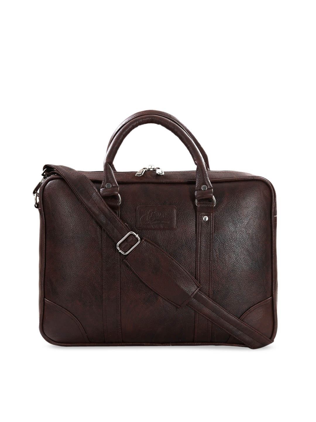 Leather World Unisex Brown Solid Laptop Bag