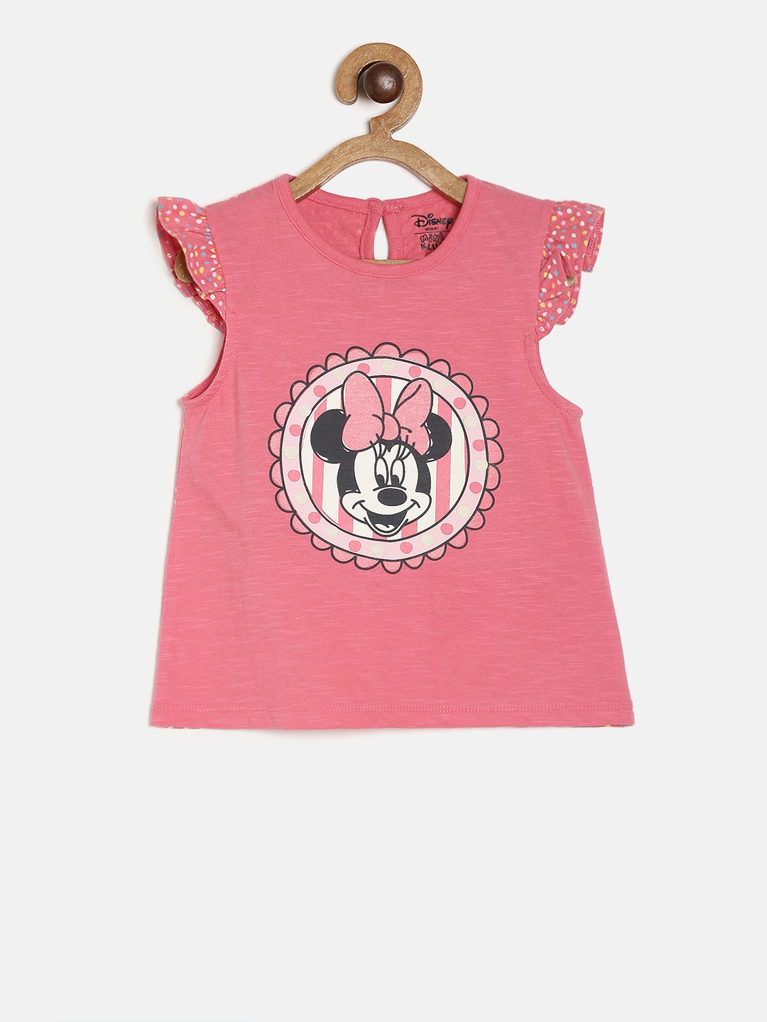 

MINI KLUB Girls Pink Disney Printed A-Line Pure Cotton Top