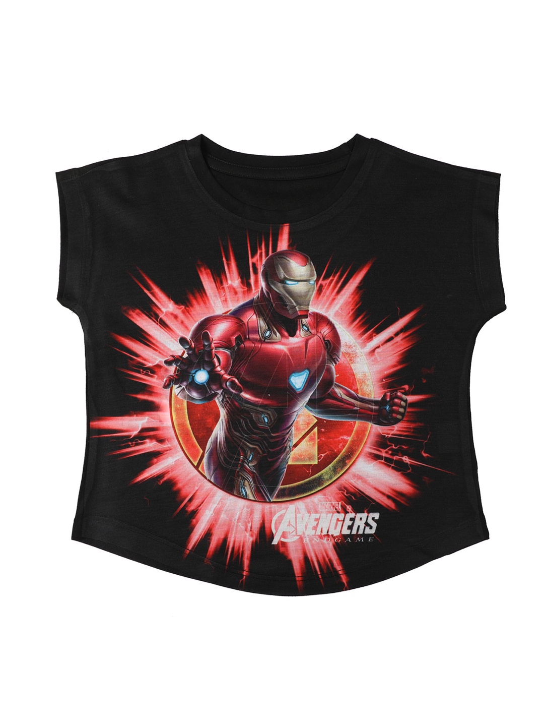 

Marvel by Wear Your Mind Girls Black Printed Top