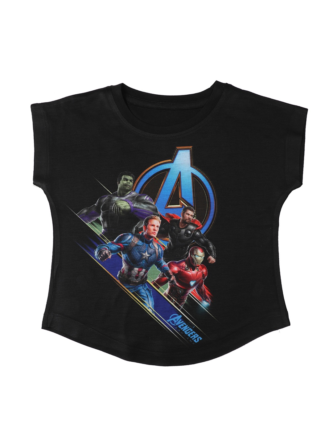 Marvel by Wear Your Mind Girls Black Printed Top