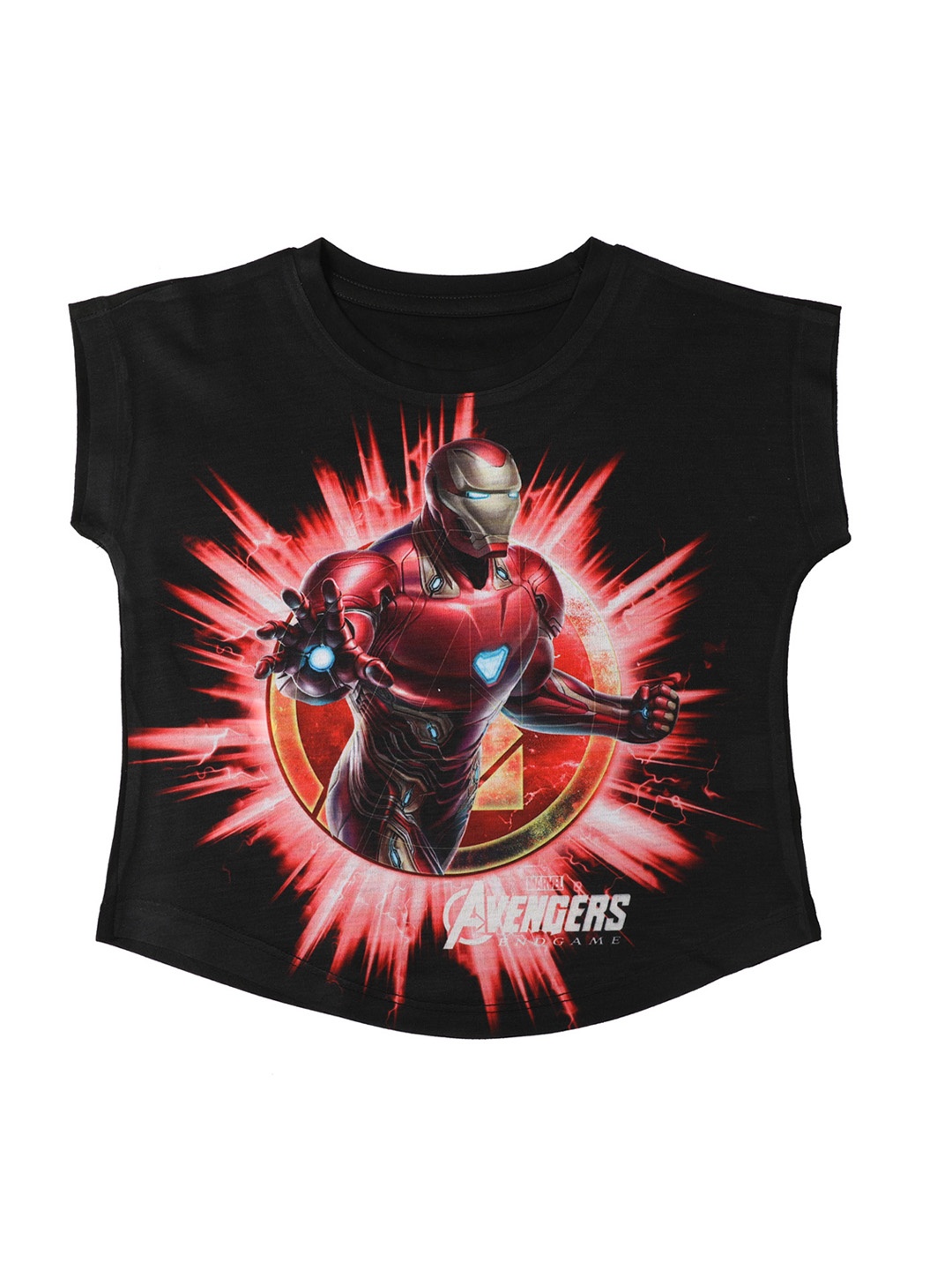 Marvel by Wear Your Mind Girls Black Printed Top