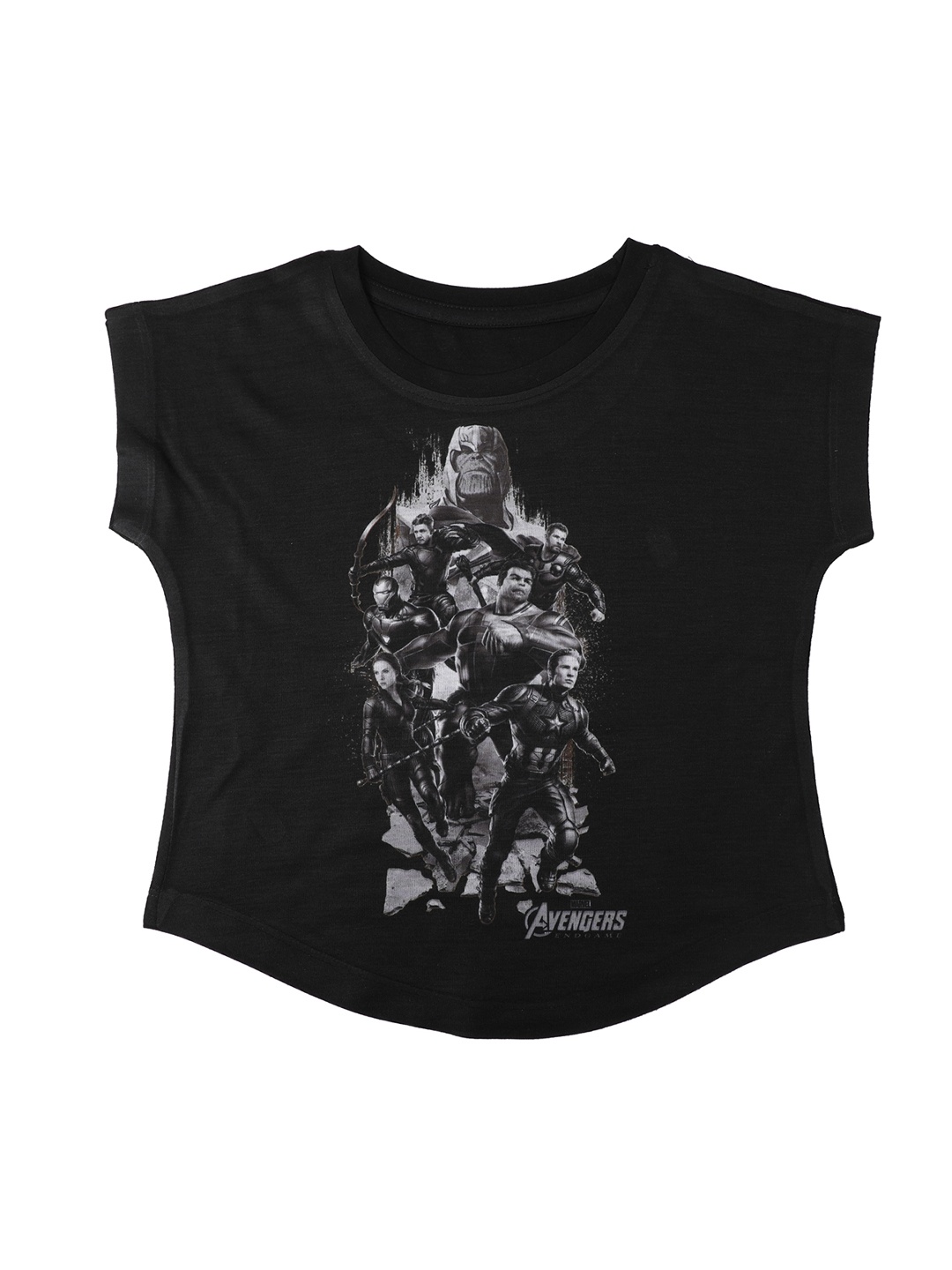 Marvel by Wear Your Mind Girls Black Printed Top