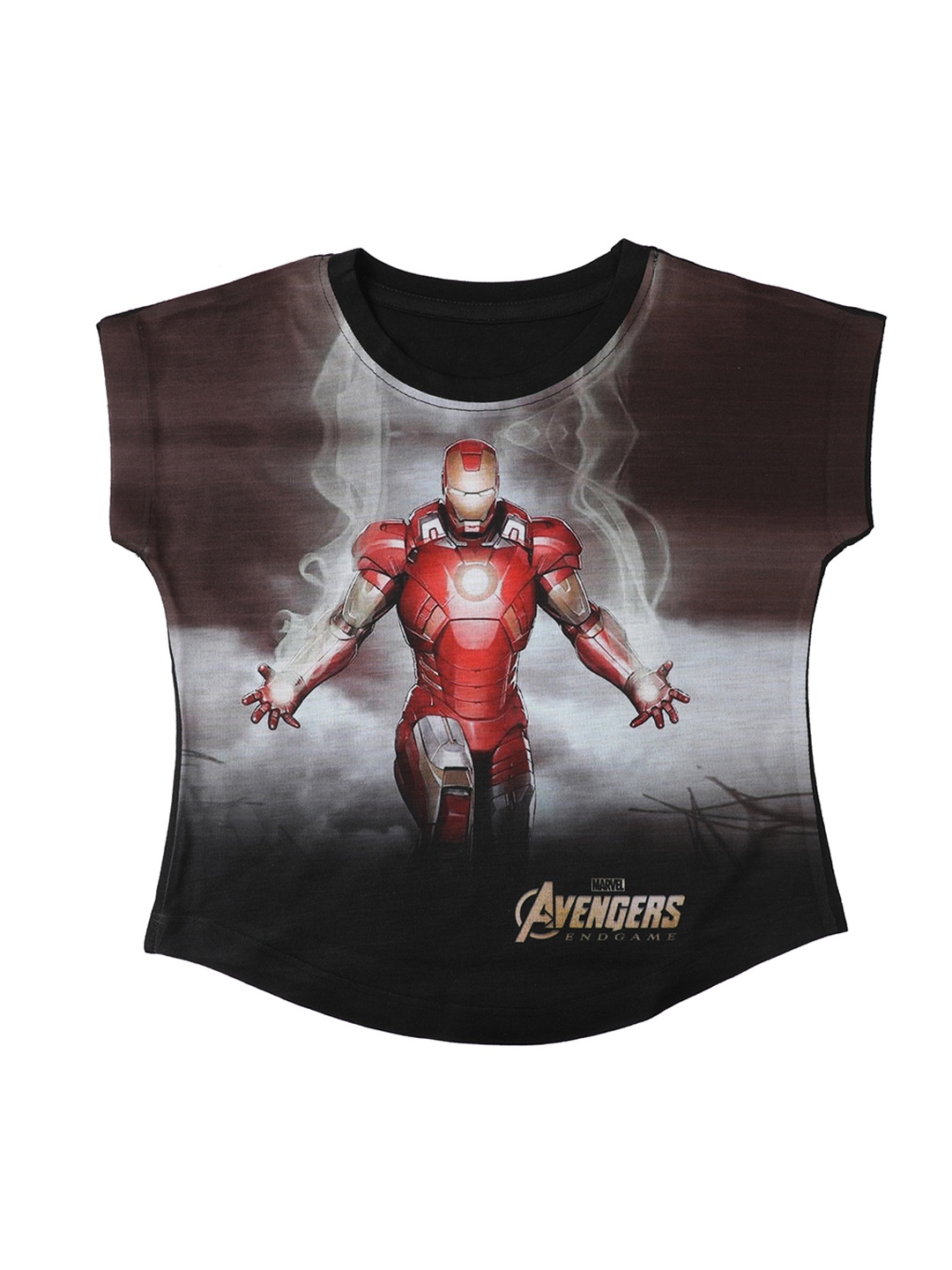 

Marvel by Wear Your Mind Girls Grey & Black Printed Top