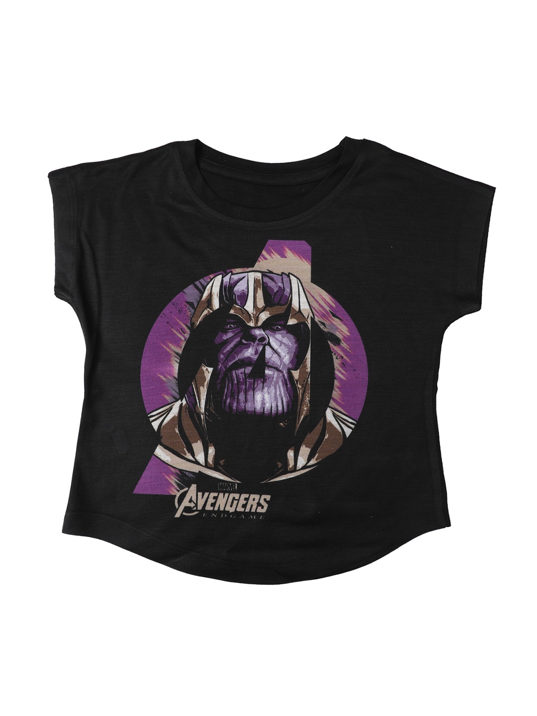 Marvel by Wear Your Mind Girls Black Printed Top