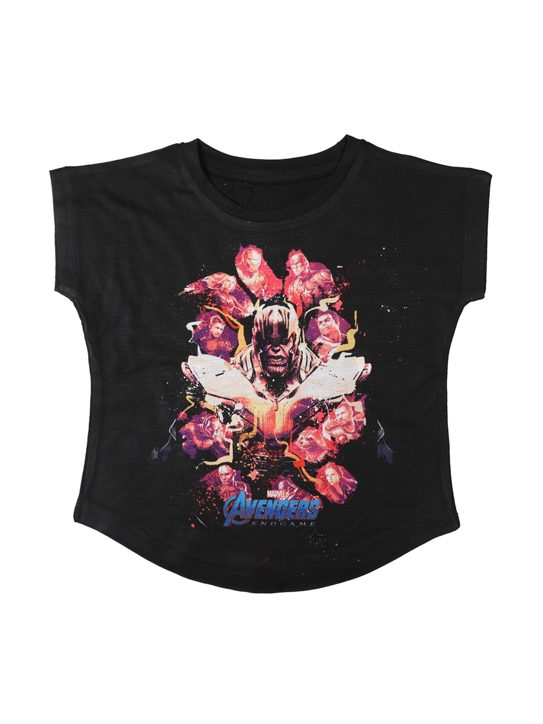

Marvel by Wear Your Mind Girls Black Printed Top