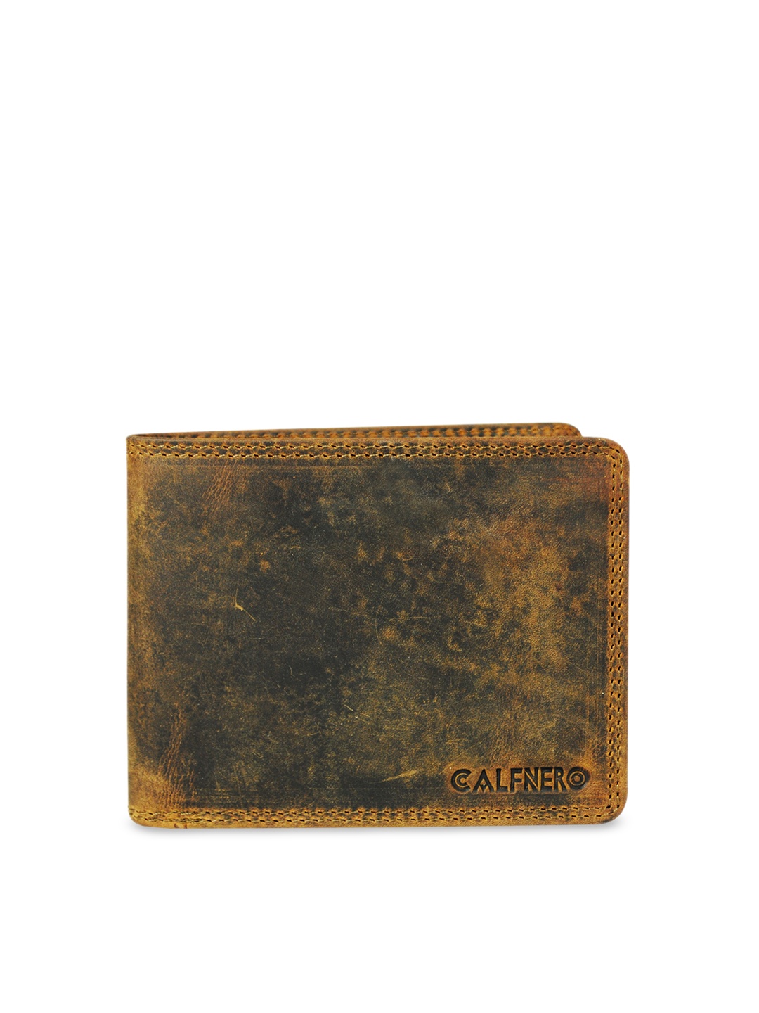 

CALFNERO Men Brown Solid Two Fold Leather Wallet