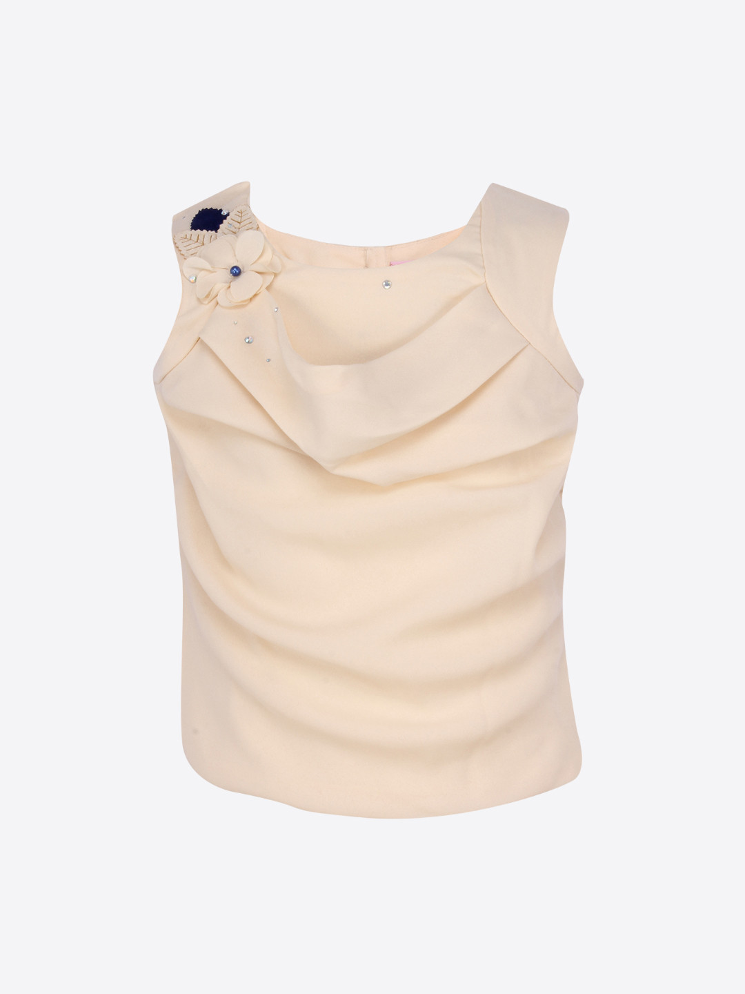 

CUTECUMBER Girls Cream-Coloured Solid Top