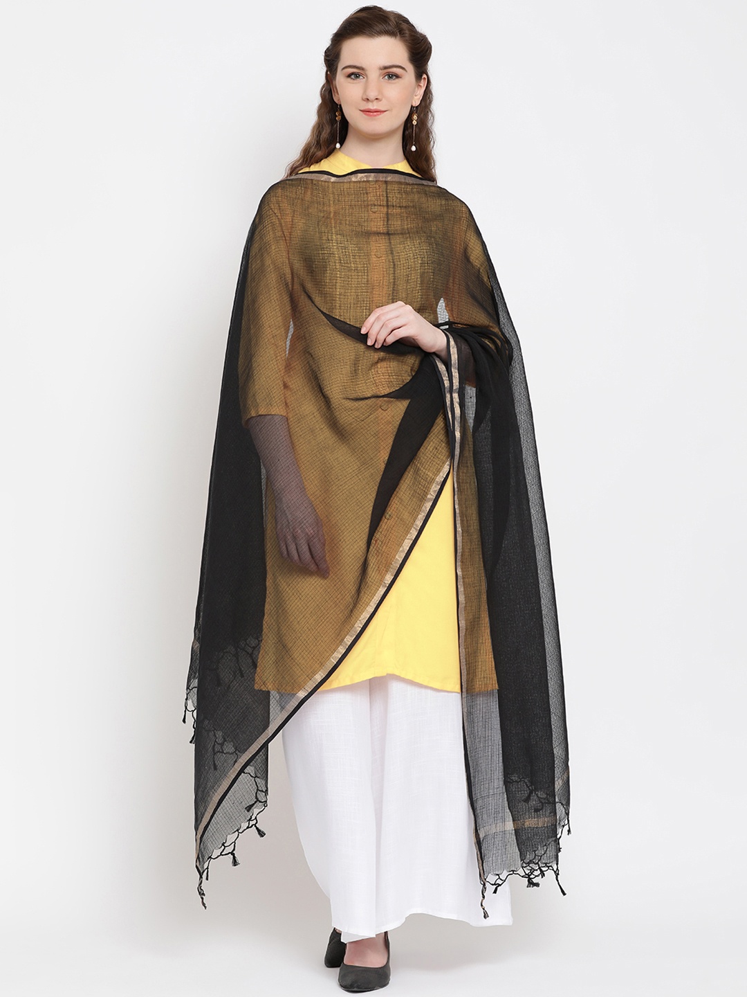 

SHINGORA Black Solid Antimicrobial Dupatta