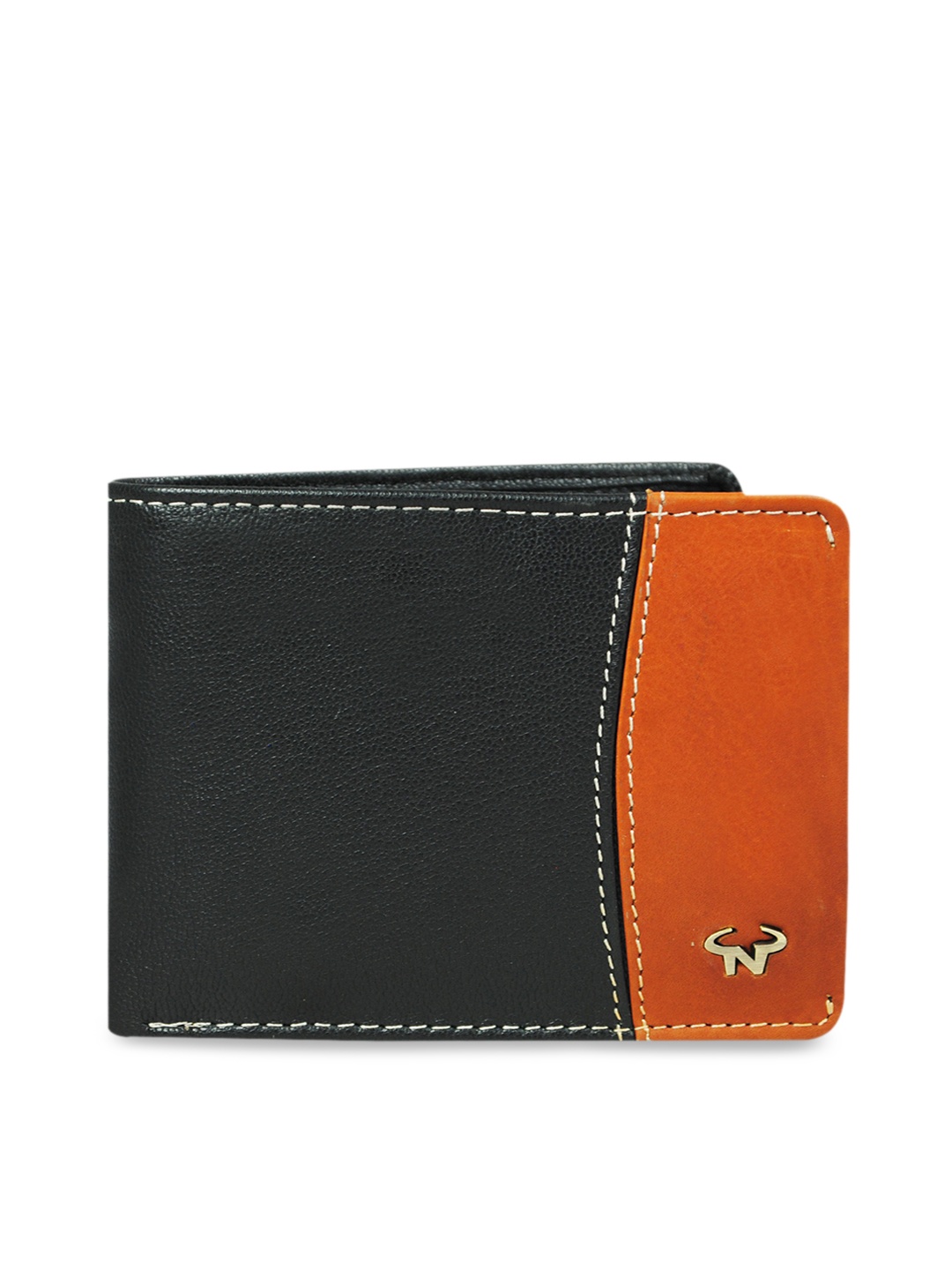 

CALFNERO Men Black Solid Two Fold Genuine Leather Wallet
