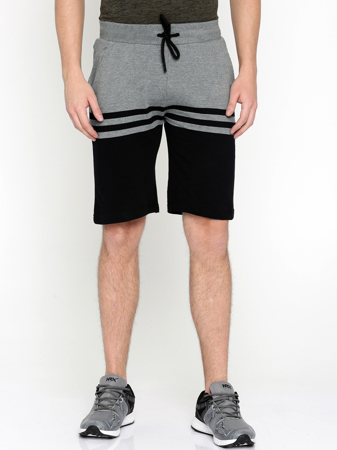 

Maniac Men Black Striped Slim Fit Regular Shorts