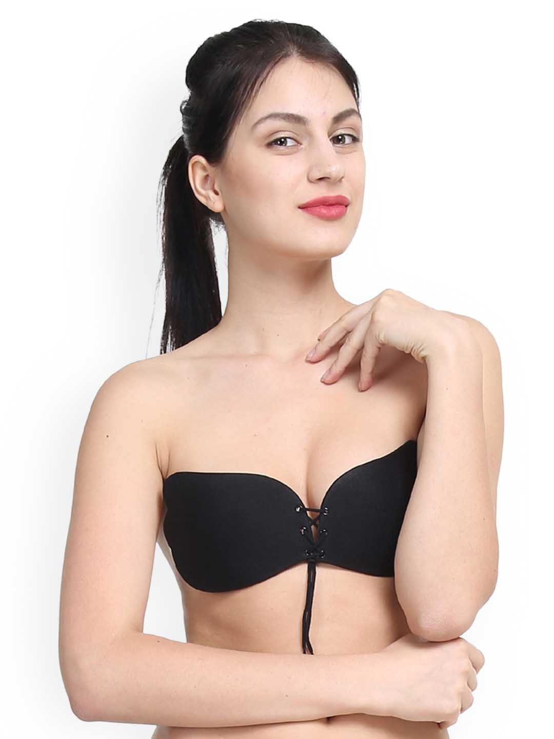

Quttos Black Solid Non-Wired Lightly Padded Push-Up Bra QT-1-BR-20307536C