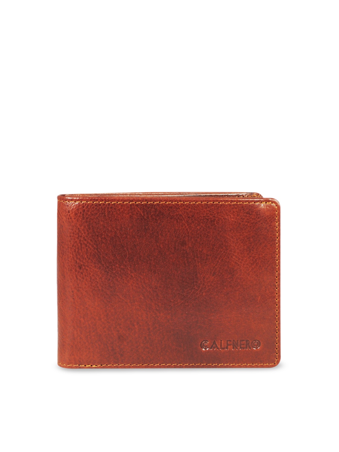 

CALFNERO Men Tan Solid Two Fold Leather Wallet