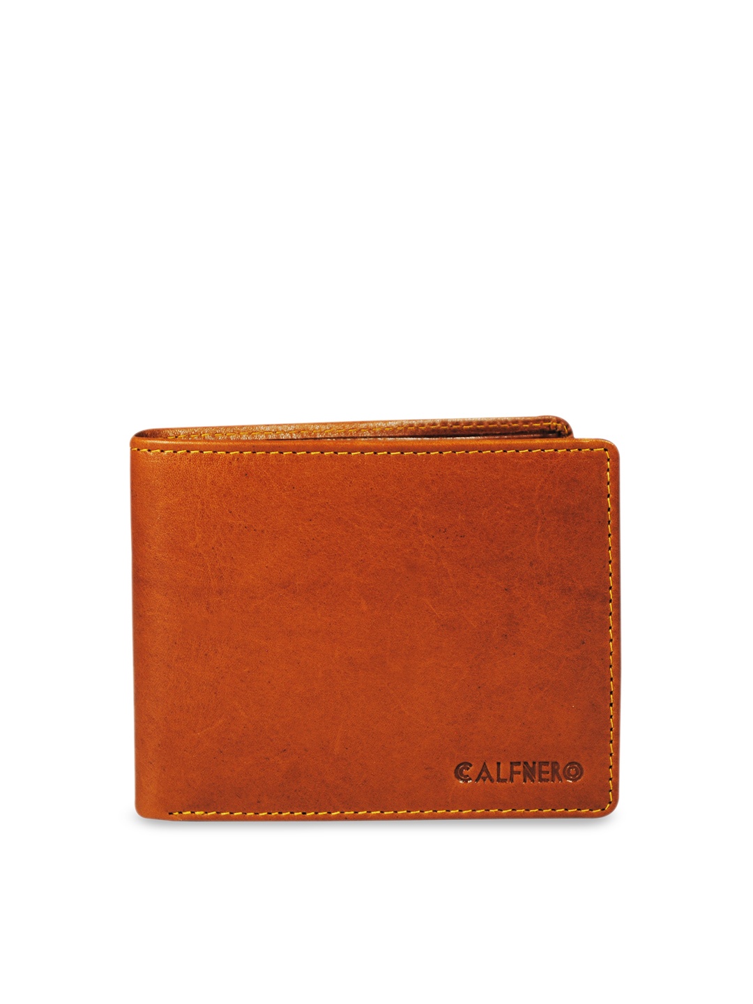 

CALFNERO Men Tan Solid Two Fold Leather Wallet