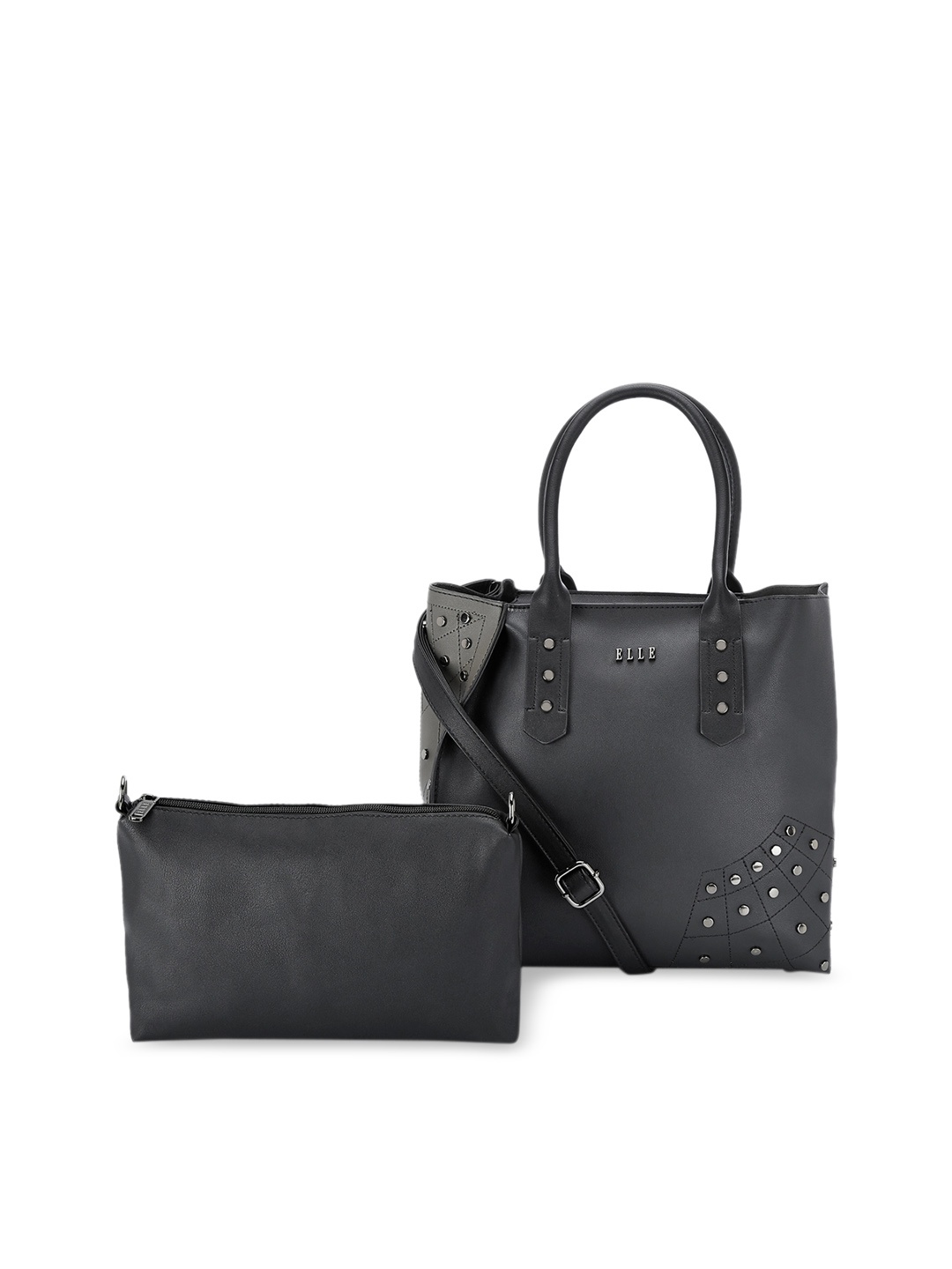 

ELLE Grey Colourblocked Handheld Bag
