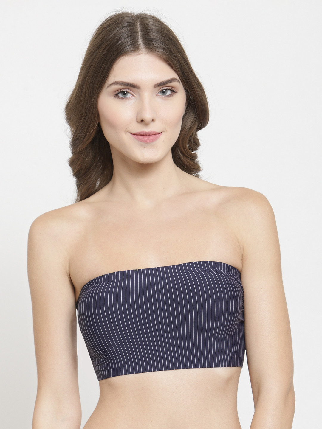 

Quttos Blue Printed Non-Wired Lightly Padded Bandeau Bra QT-SB-5133