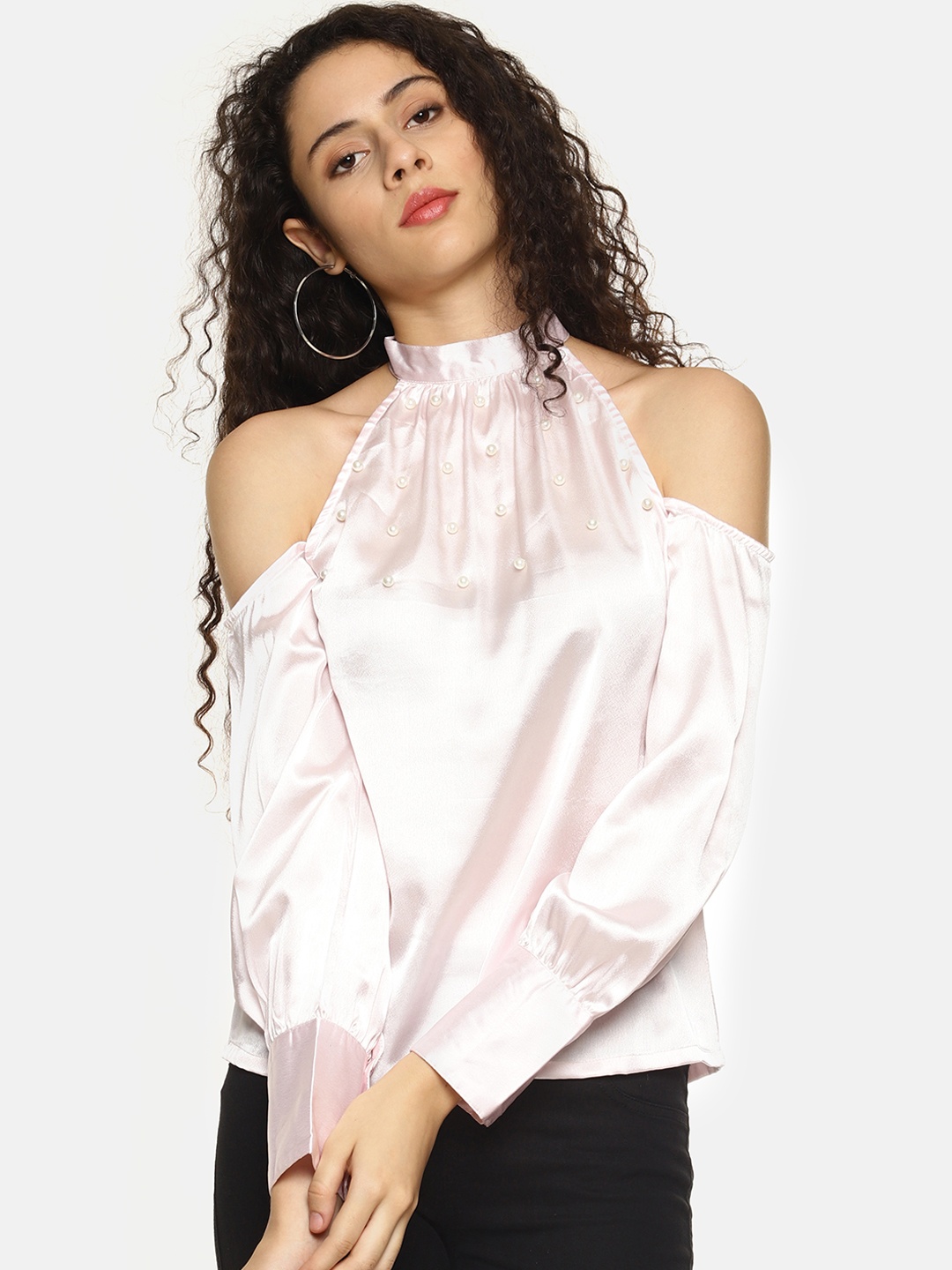 

AARA Women Pink Solid Styled Back Top