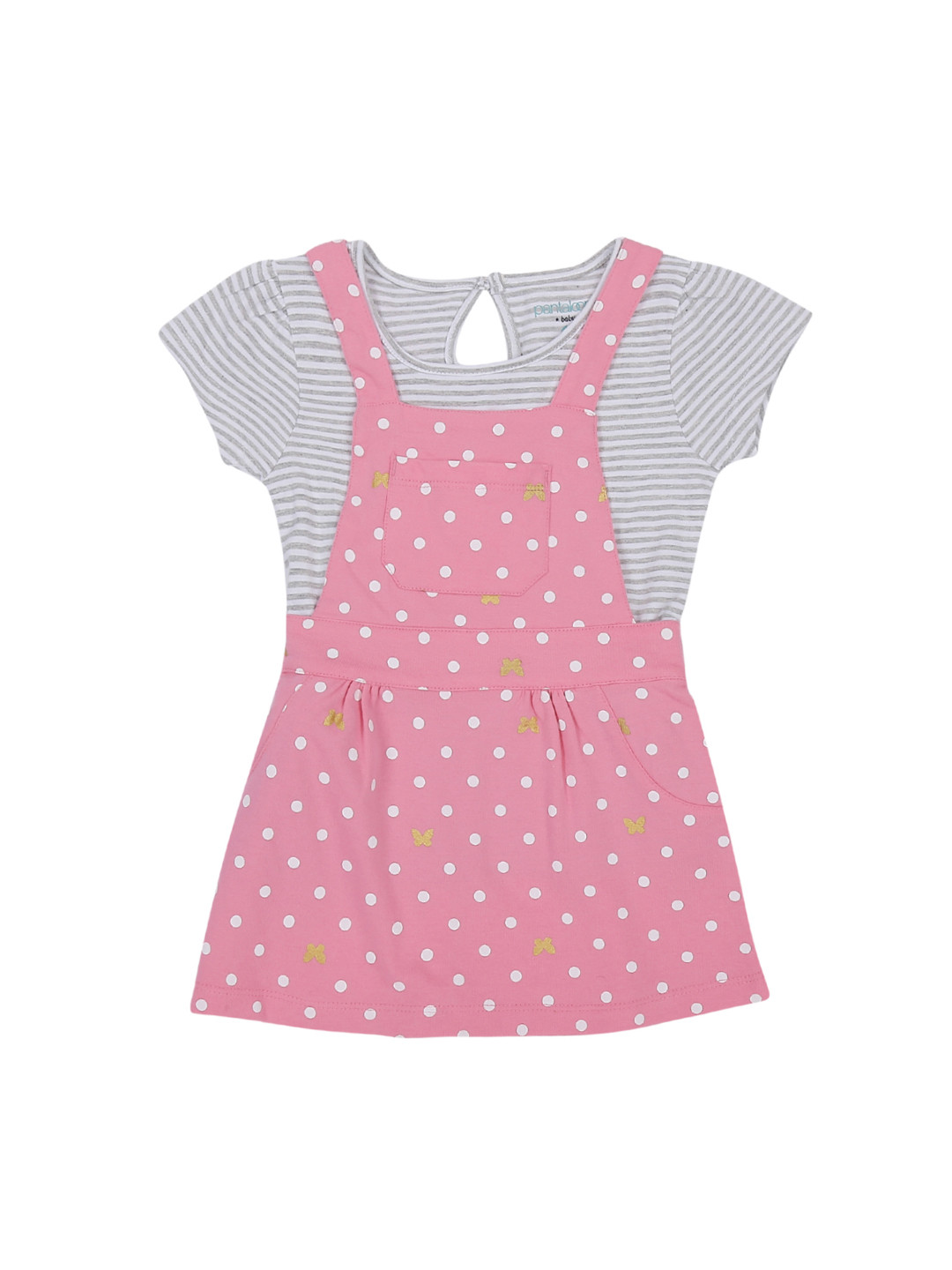 

Pantaloons Baby Girls Pink Printed T-shirt with Skirt
