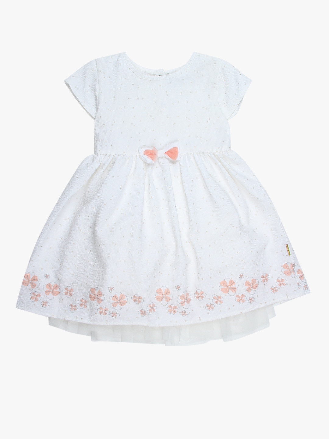 

Gini and Jony Girls Off-White Printed Fit & Flare Dress