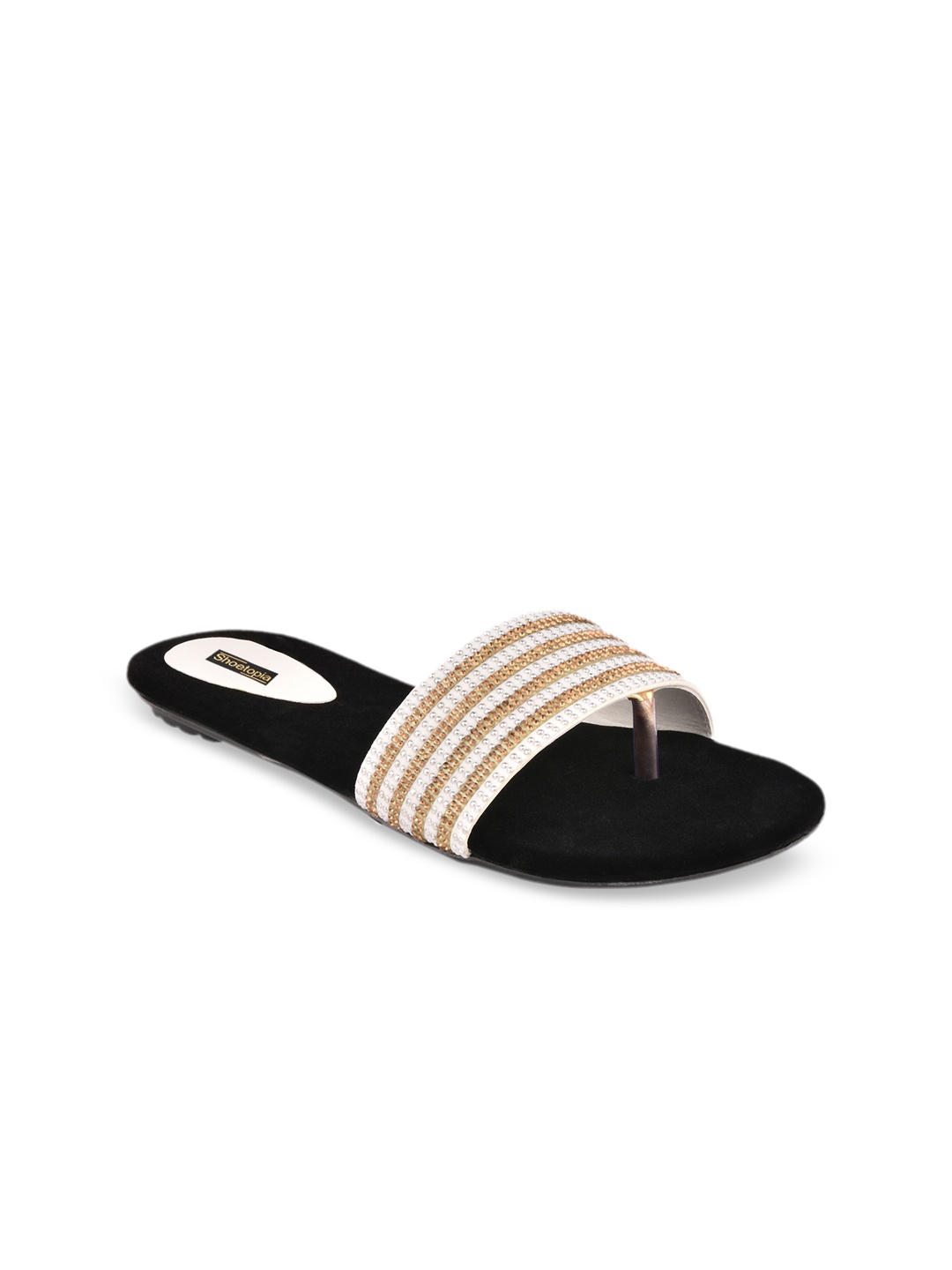 

Shoetopia Women White Solid Open Toe Flats