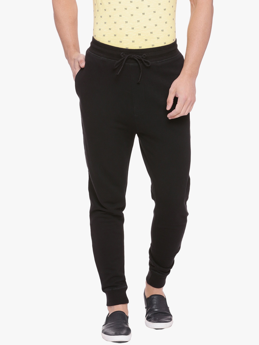 

Basics Men Black Solid Slim-Fit Joggers