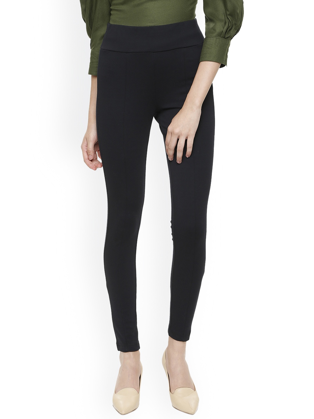 

Van Heusen Woman Women Navy Blue Regular Fit Solid Regular Trousers