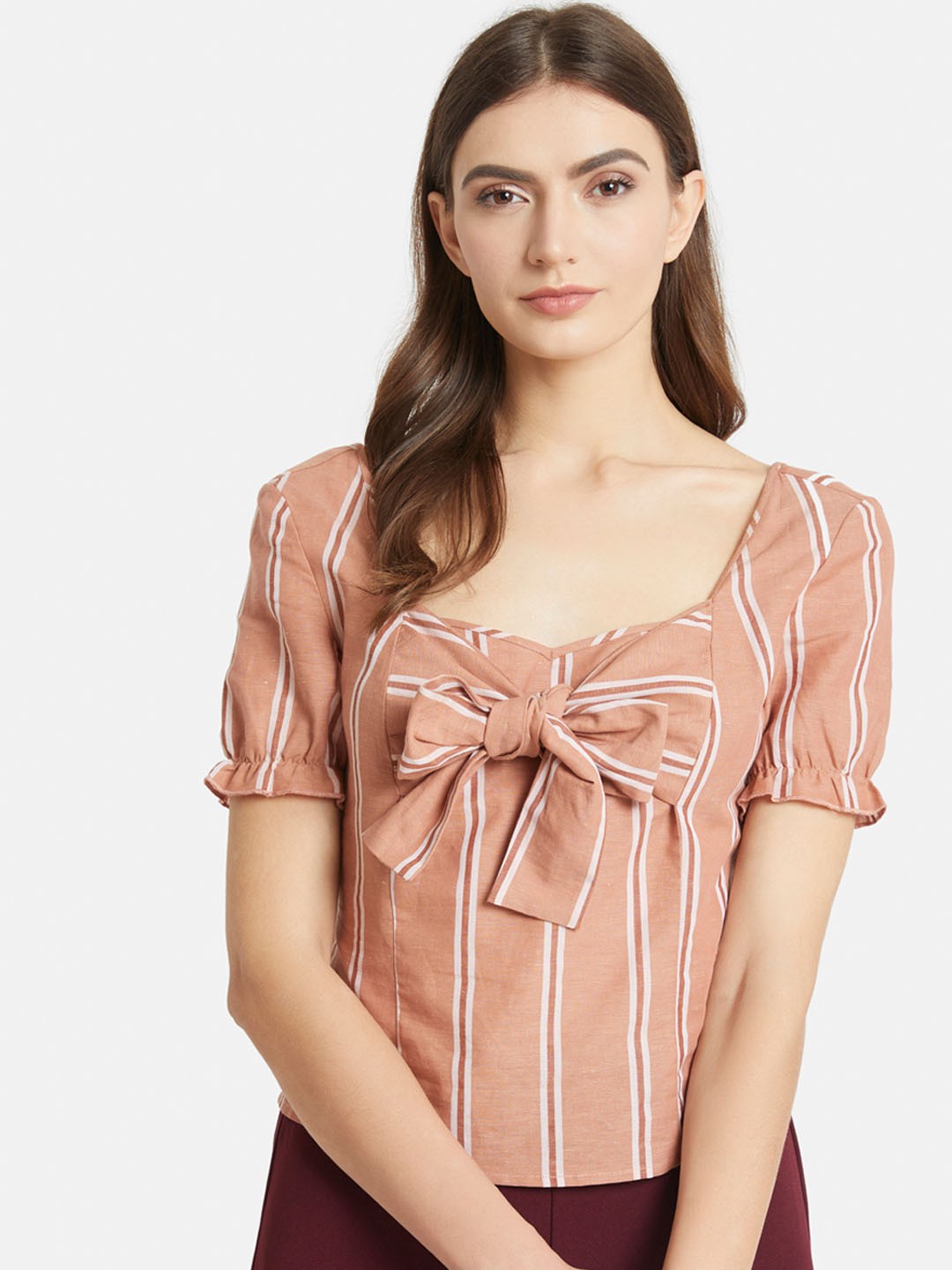 

Kazo Women Brown Striped Top