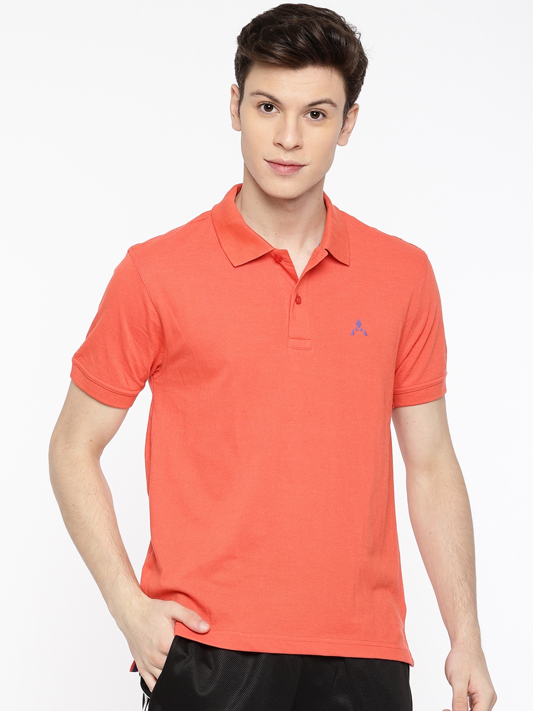 

ACTIMAXX Men Orange Solid Polo Collar T-shirt