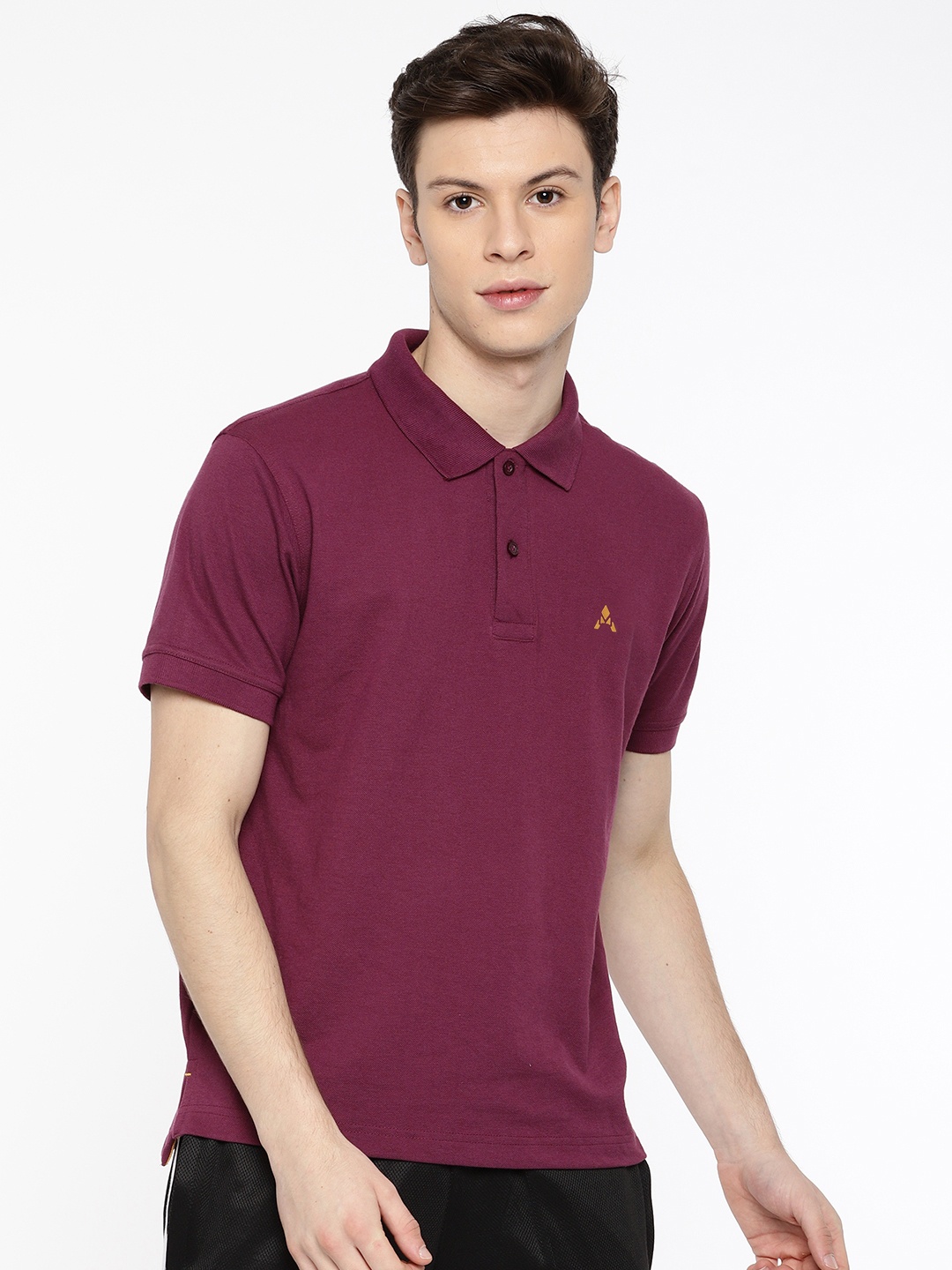

ACTIMAXX Men Burgundy Solid Polo Collar T-shirt