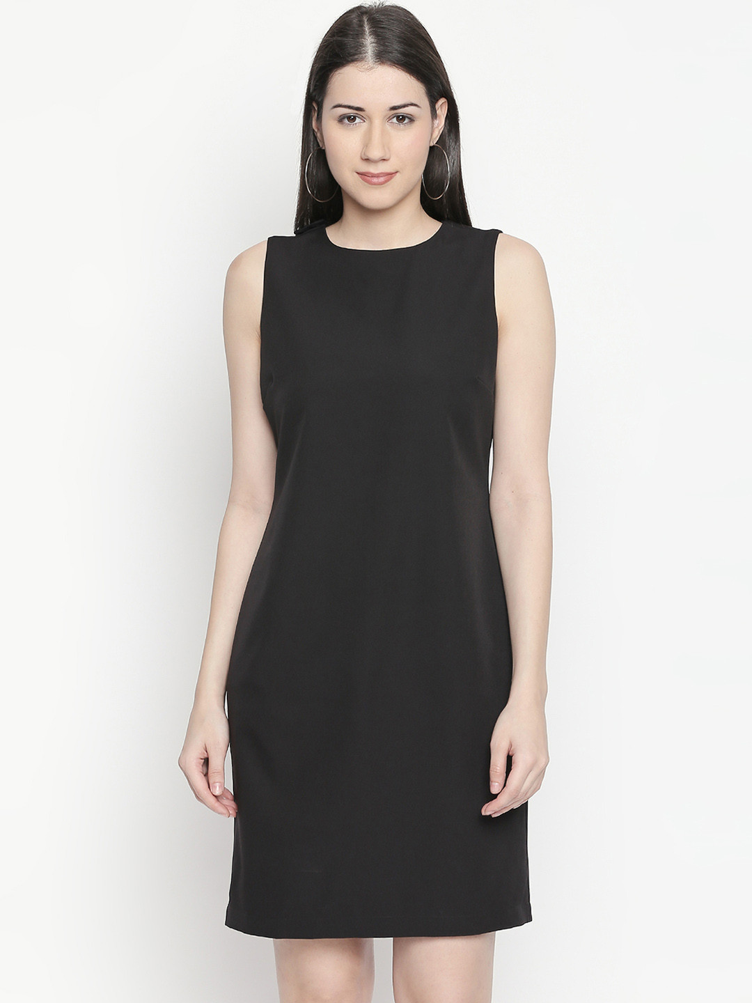 

Annabelle by Pantaloons Women Black Solid Sheath Styled Back Dress
