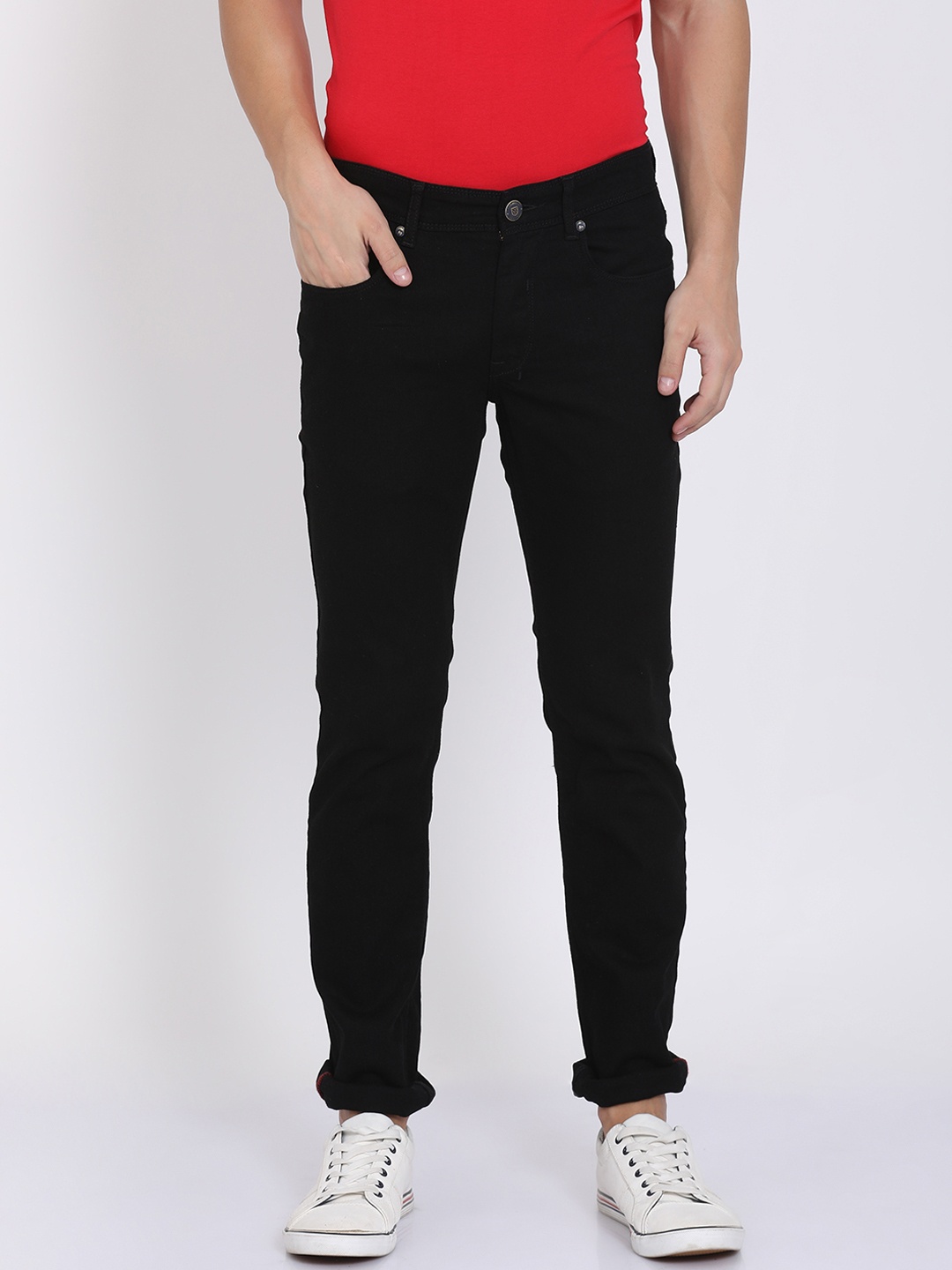 

Llak Jeans Men Black Skinny Fit Mid-Rise Clean Look Stretchable Jeans