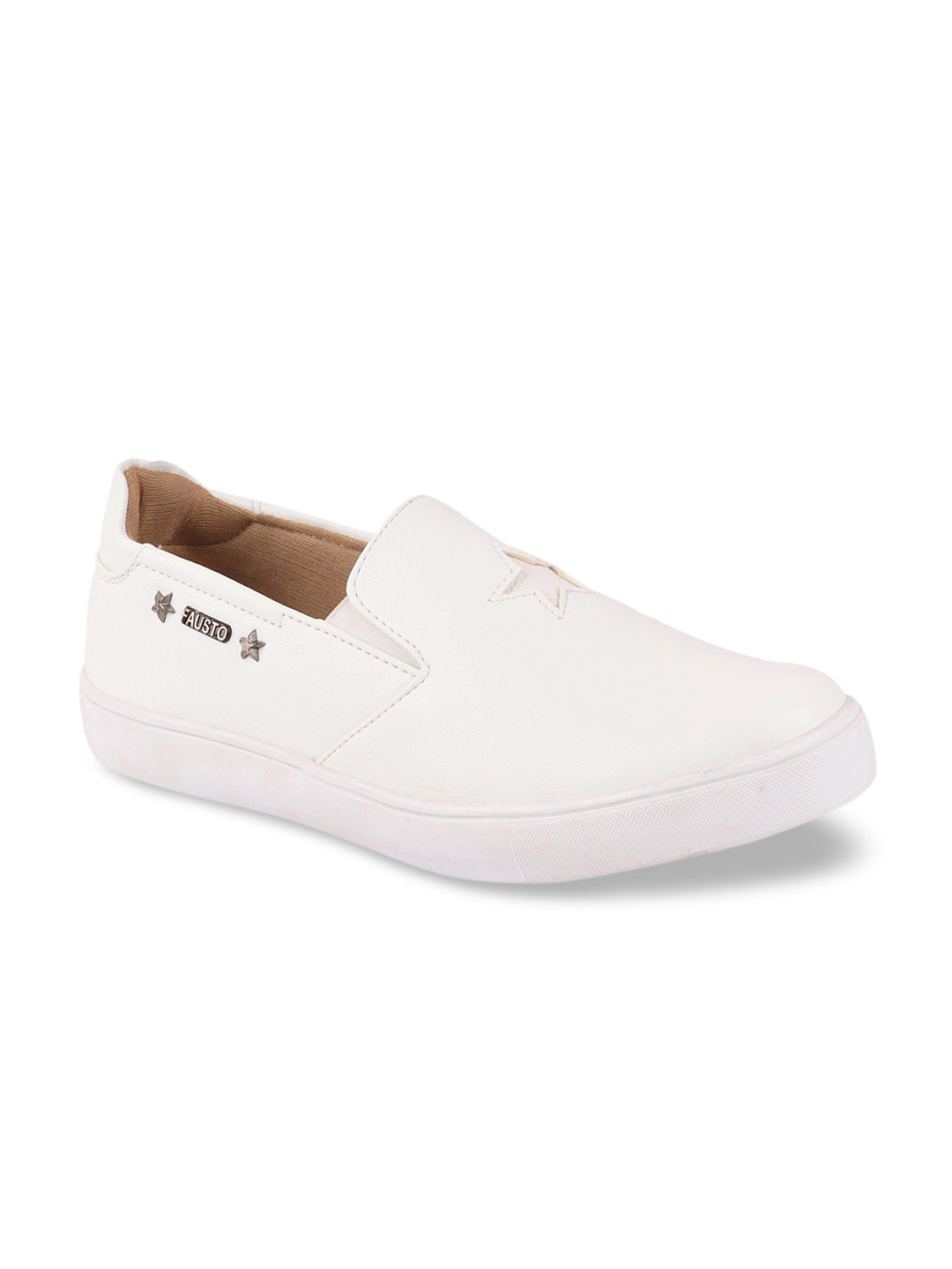 

FAUSTO Men White Slip-On Sneakers