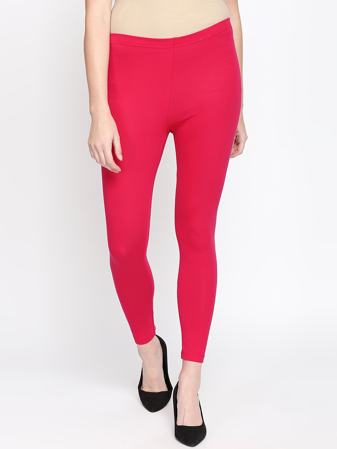RANGMANCH BY PANTALOONS Women Pink Solid Ankle-Length Leggings